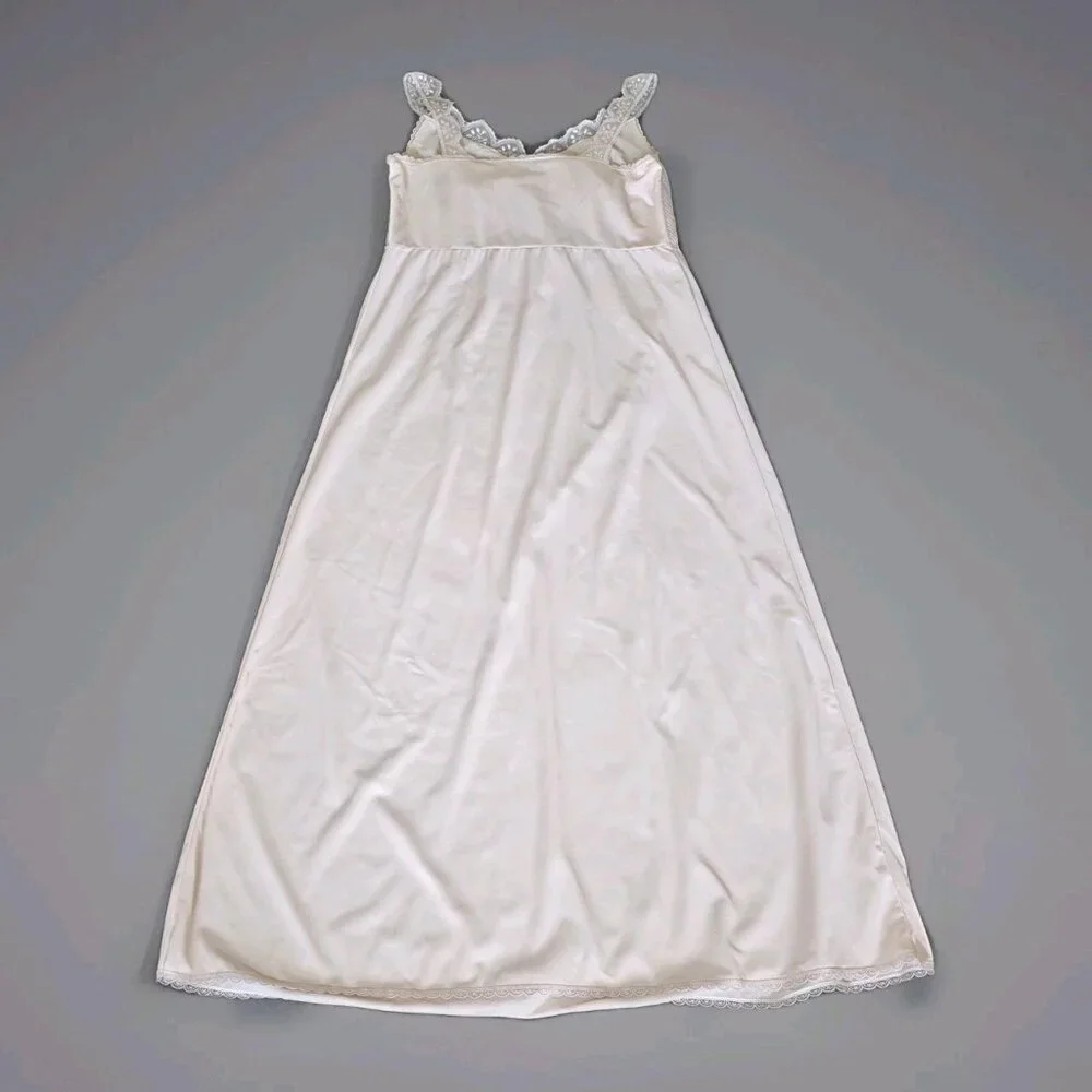 Vintage Fibra Anic Nivion IT 4 / L Full Slip Nightgown Babydoll Nylon Lace Italy